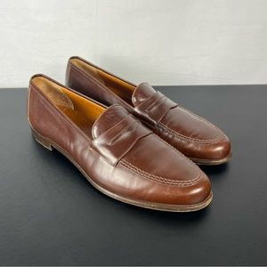 Salvatore Ferragamo Mens Brown Slip On Loafer Leather Sole Size 11.5 Italy